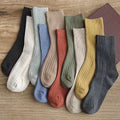 10 Pairs of Women's Mid-Calf Socks, Solid Color Fashion Accessories for Spring