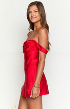 Zoella Red Off The Shoulder Mini Dress