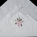 3-Pack 11-Inch Pure White Embroidered Cotton Handkerchiefs